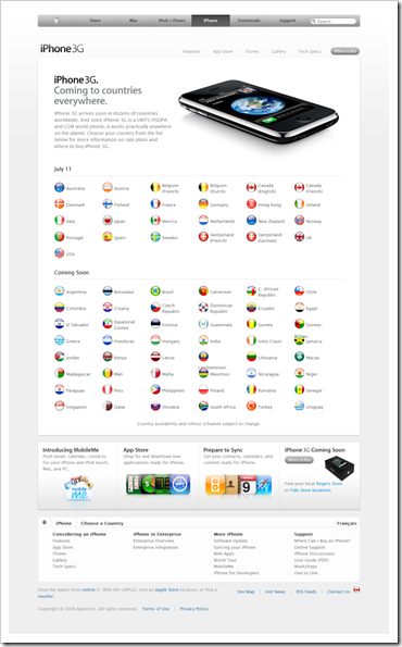 iPhone - Choose a Country - Apple Canada