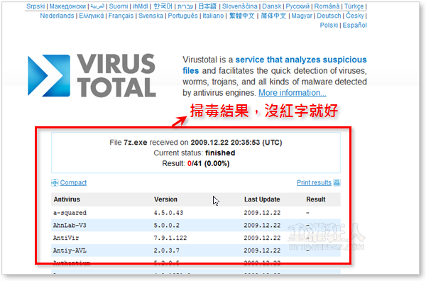 3-VirusTotal Uploader 批次上傳檔案、用41個防毒軟體掃毒