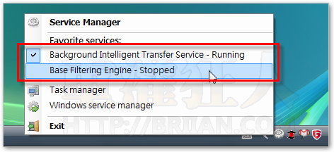 3-Service Manager Tray 快速啟用、停用、管理Windows服務