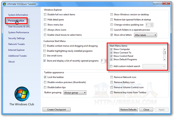 2-Ultimate Windows Tweaker 支援Vista與Win7的系統調校軟體
