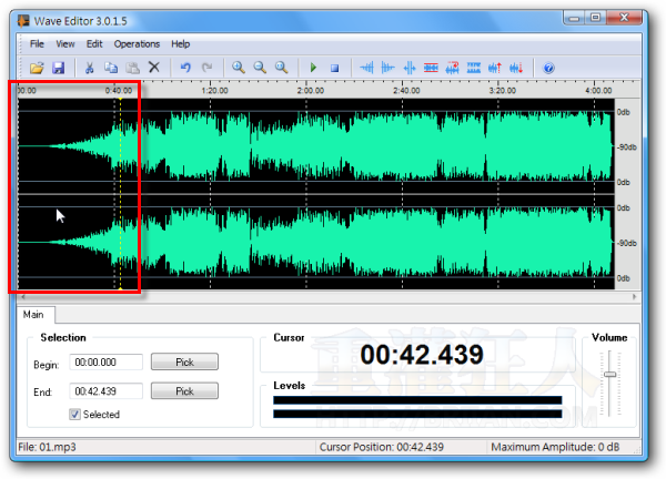 05-免費Wave Editor快速編輯手機鈴聲、MP3音樂的小工具