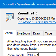 ZoomIt  v4.5 在螢幕畫圈圈、箭頭、打字、做說明（簡報或教學用）