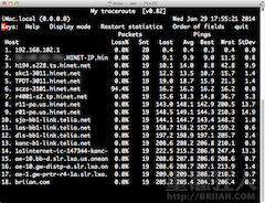 MTR v0.86 整合 PING 與 Traceroute 的網路檢測工具（適用 Mac, Linux）