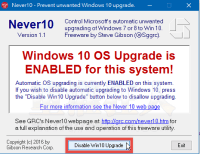 Never10  v1.3.1 禁止電腦自動升級 Windows 10