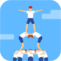 「組体操タワー崩し 」有點搞笑的日本體操平衡消除遊戲（iPhone, Android）