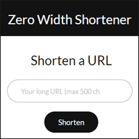 Zero Width Shortener 可以把網址縮短到幾乎看不見！