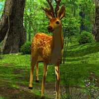 「3D 梅花鹿與美麗森林」賞心悅目的自然動態桌布