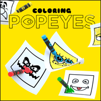 Coloring Popeyes 專攻卡通人物臉部五官的著色圖網站