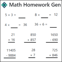 數學不會寫到你會！「Math Homework Gen」加減乘除數學作業產生器