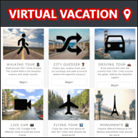 「Virtual Vacation」線上虛擬假期，想要搭車、坐飛機、散步都可以！