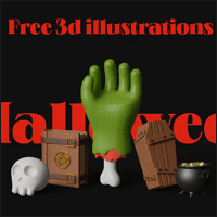 免費下載可商用的萬聖節 3D 立體圖示～Free 3D Halloween Illustrations