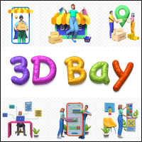 「3D Bay」多情境立體圖片素材庫，免費下載可商用！
