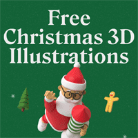 免費下載！56 張可商用聖誕節立體插圖～Free Christmas 3D Illustrations