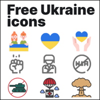 Free Ukraine Icons 可免費下載使用的烏克蘭相關圖標，提供 SVG、PNG 格式
